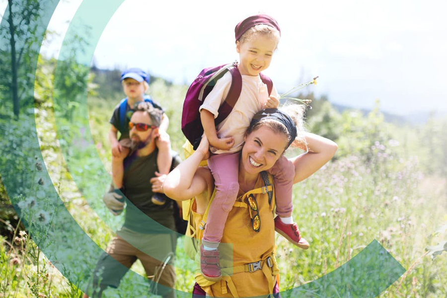 Photo of a family outdoors