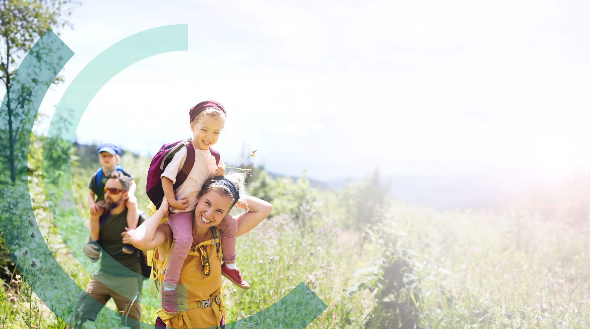 Photo of a family outdoors