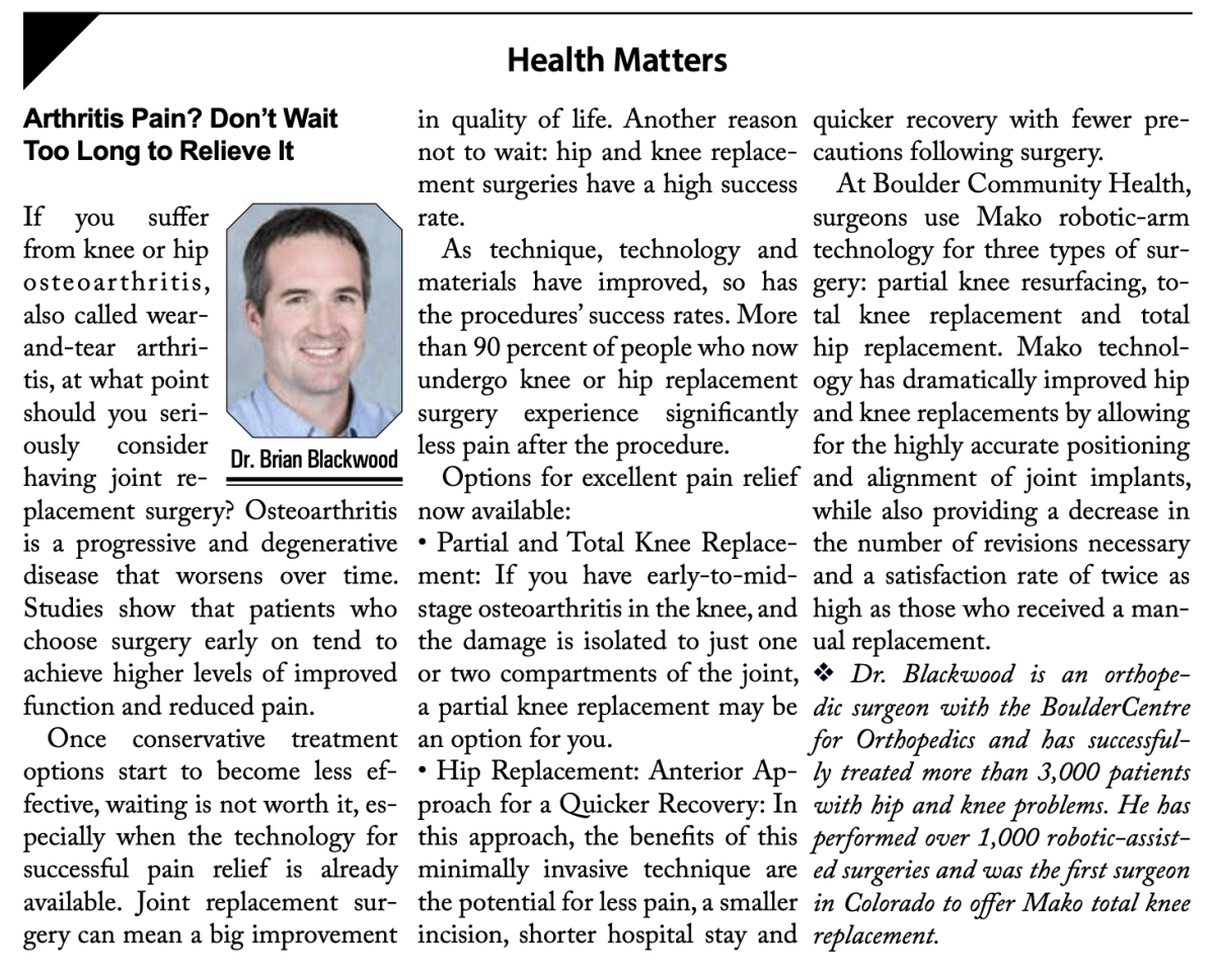 Dr. Blackwood article