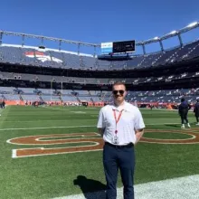 Davis on football field