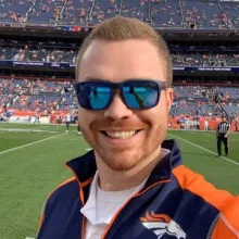 Davis on football field