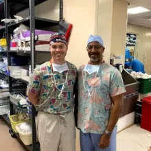 Davis standing with another doctor