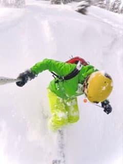 man skiing